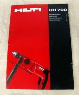 Original Owners/Users Manual for Hilti UH700 Rotary Hammer Drill