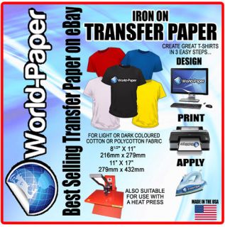 Heat Transfer Paper Inkjet / T shirt ALL QUANTITIES