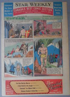 Tarzan Sunday by John Celardo from 7/29/1956. Tabloid Size Page 