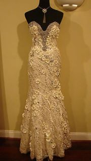 PAGENT PROM RED CARPET LONG GOWN TERANI COUTURE DRESS size 2 4.