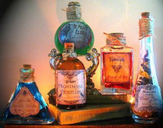 Potion Bottles Halloween Prop Decoration  Hemlock elixer, blood of 