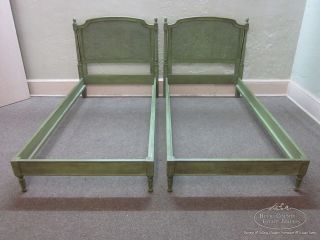 French Louis XV Pair Painted Twin Beds