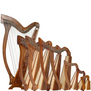   Harp With Case and Learning Book, Lever Harp, Irish Harp, Celtic Harp