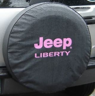   Jeep Liberty PINK on Black 30 Tire Cover Denim Vinyl (Fits: Jeep