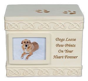 Paw Prints Pet DOG Cremation Urn   Beautiful & Mint!