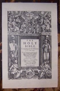 1611 1ST FOLIO KING JAMES HE BIBLE GENERAL TITLE IN FACSIMILE/HAND 