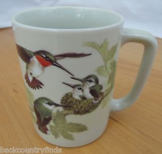 Otagiri Hummingbird Baby Birds Nest Gibson Greeting Coffee Mug Cup 10 