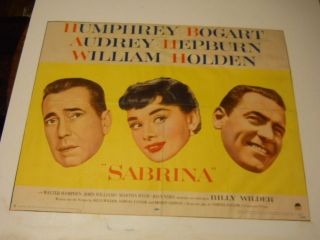 Sabrina 1954 1/2 Sheet Poster Humphrey Bogart, Audrey Hepburn, William 
