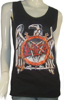 Slayer Thrash Metal Band Rock Music Heavy Vest Eagle Printed Black T 