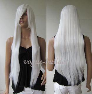 75cm 30 inch High Heat Resistent Long White Straight Cosplay Party 