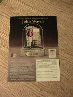 1997 JOHN WAYNE ADVERTISEMENT LIMITED EDITION SCULPTURE AD SPARKLING 