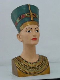 LARGE EGYPTIAN QUEEN NEFERTITI BUST STATUE 18H DETAILED CRAFTSMANSHIP 