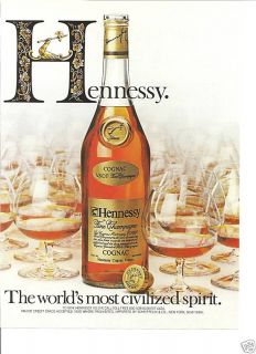 1982 HENNESSY COGNAC FINE CHAMPAGNE Vintage Print Ad