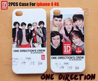 2pcs 1D One Direction Group image White Hard Back Case Cover for 