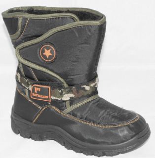Infant Boys Velcro Combat Style Snow Boot Shoe Size 8 9 10 11 12 13 1 