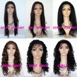    100% Indian Remy Human Hair Full&Front Lace Wigs Ponytail Baby Hair