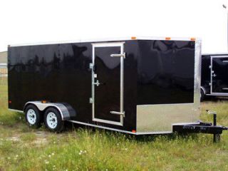 NEW 7x16 Enclosed Trailer Cargo Tandem Dual V Nose Utility Motorcycle 