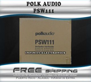 NEW POLK AUDIO PSW 111 8 HOME THEATER AUDIO SUBWOOFER PSW111 BLACK