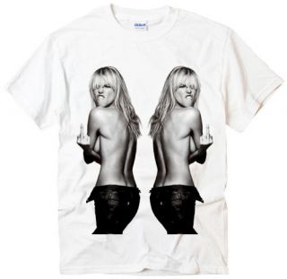 KATE MOSS Finger #2 photo design graphic model UK white t shirt