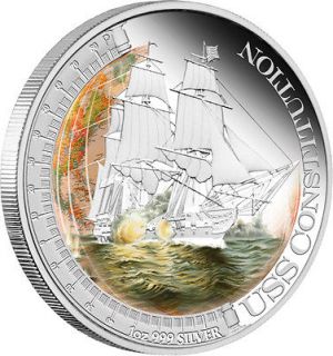 USS CONSTITUTION Ships That Changed The World Silver Coin 1$ Tuvalu 