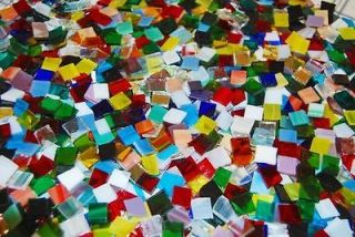500 1 2 mixed color stained glass mosaic tiles one