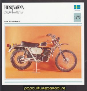 1970 HUSQVARNA 250 / 360 ROAD & TRAIL Motorcycle CARD
