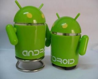 Green Mini Android Robot With Micro SD Slot FM  Box Speaker Player