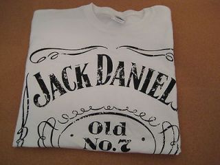 Jack Daniels Black on White T Shirt Size Large item#101