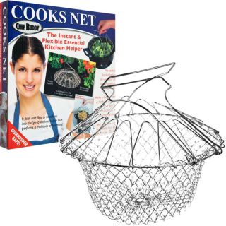 Stainless Steel Steam & Fry Basket   Fold able/Collapsible   By Chef 