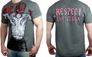 Rey Mysterio Respect The Mask Gray WWE Authentic T shirt NEW
