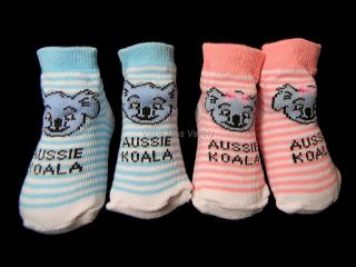 pair australian souvenir koala face baby girl boy stripe