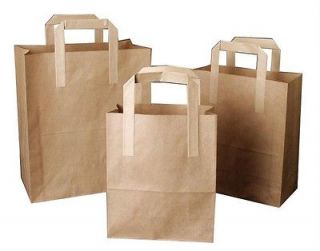 10 Brown Kraft SOS Paper Carrier Bags Small **Free Same Day 1st Class 