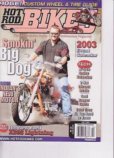 Big Dog Motorcycles on cover of Hot Rod Bikes April 2003 features 2003 
