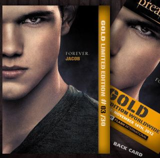 JACOB ( Taylor Lautner )_The Twilight Part 2// GOLD // RARE CARD #XX 