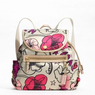 nwt coach kyra floral print backpack 19284