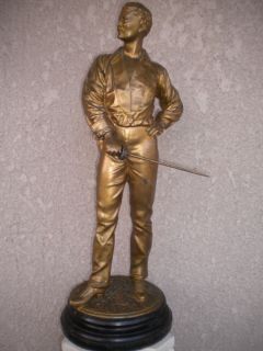   Charles Masse French Bronzed Spelter Statue LAffaire dHonneur Man