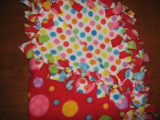 New Hand Tied No Sew Crib Size Reversable Double Fleece Baby / Toddler 