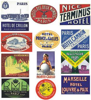 suitcase steamer trunk labels vintage france no 4 location united 