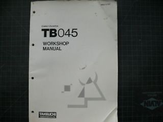 TAKEUCHI TB045 Excavator Workshop Repair Service Manual