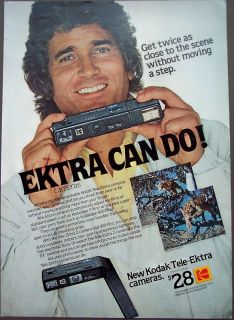 1978 michael landon kodak tele ektra camera vintage ad time