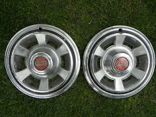 1960S PONTIAC MOTOR DIVISIONS HUBCAPS (2) (Fits 1965 Jeep Wagoneer)