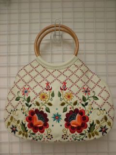Vintage Isabella Fiore Bamboo Handle Bag New Old Stock