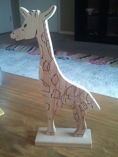 wooden puzzle giraffe statue  