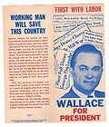 George Wallace campaign pamphlet 1968 Third Party #2 Labor