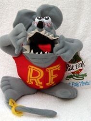 Gray Rat Fink Plush Window cling Figure with suction Cups