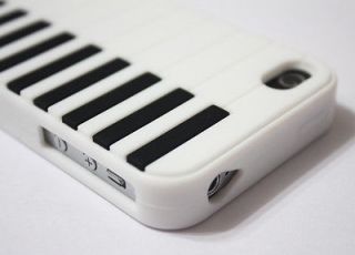 ON SALE) White Piano Soft Rubber Silicone Case For iPhone 4 / 4S