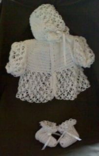   Baby Christening Gown;(Sweater,​Hat & Booties)or Afghan;Layette Set