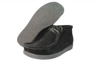 Peppergate Mens Suede Wallabee Boots Casual 1612 Black