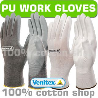   Safety Knitted PU Work Gloves Hand Builders Grip Gardening Mechanics