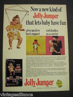   1972 Jolly Jumpers Cute Image of Little Smiling Baby Jumping Print Ad